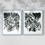 Encre Jungle I - impression encadrée de qualité supérieure - prête à être accrochée - aucun clou requis - aucun clou requis-1086167575-1086167572