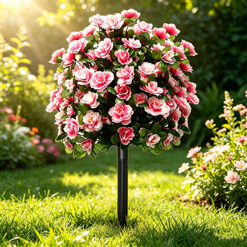 Faux fleurs artificielles en forme de rhododendron ktndieu, Rose