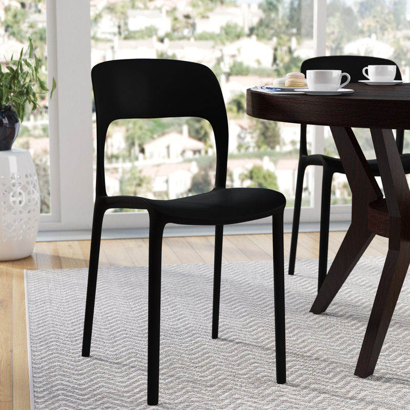 Chaise d'appoint empilable en plastique Casaleggio, Noir