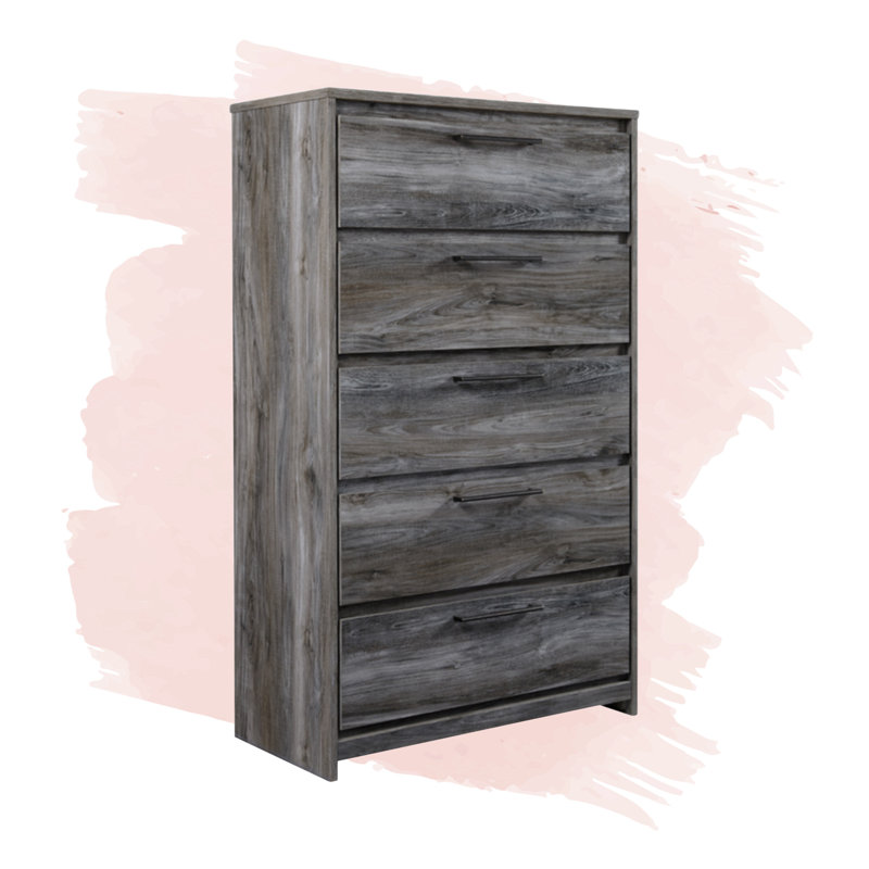 Drystan 5 Drawer Chest, Gray