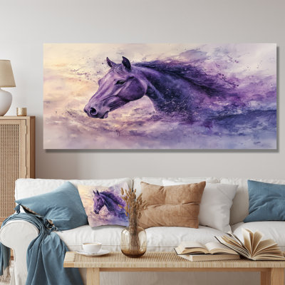 Lavender Dream Horse Harmony I - Horse Metal Wall Art, Modern Metal Art Print