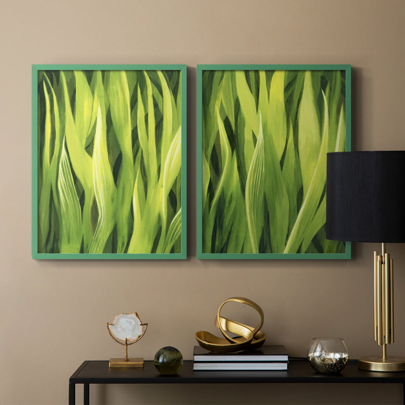 «Blades of Grass I», reproduction encadrée de qualité supérieure - prête à être accrochée - aucun clou requis - aucun clou requis