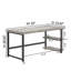 Hulste 53" Metal Base Writing Desk With Storag, Light Grey-711165759-711165758