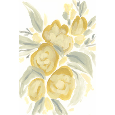 Ochre Blossoms I by June Erica Vess - Wrapped Canvas Painting