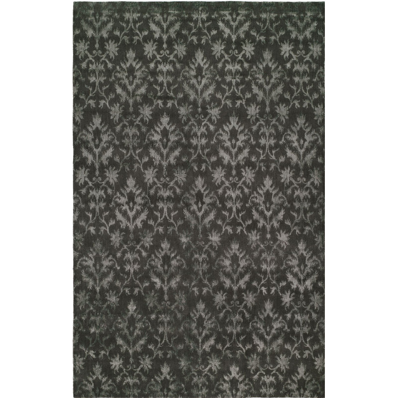 Floral Area Rug in Gray, Rectangle 8' x 10'