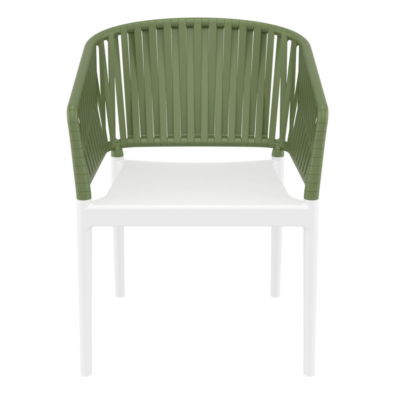 Chaise de salle à manger Newport, Vert olive / blanc