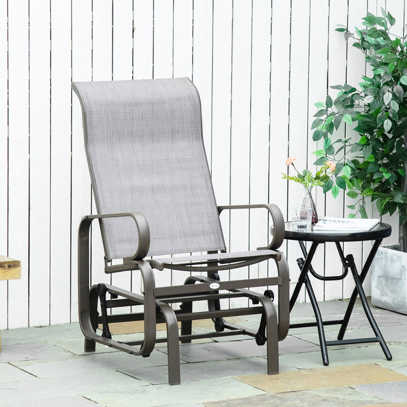 Fauteuil coulissant pour cour arrière - Tissu d'extérieur gris à séchage rapide résistant à l'usure et résistant