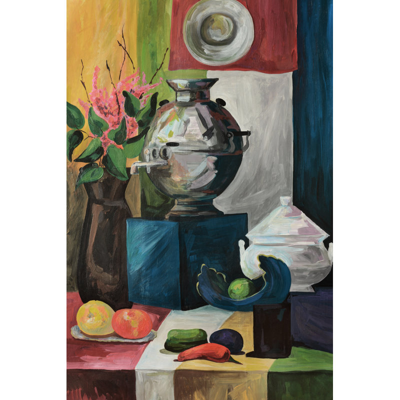 Still Life Of Samovar - Wrapped Canvas Painting, 122cm H x 81cm W x 3.8cm D