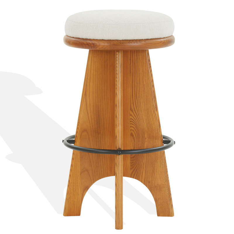 Bellarita Round Stool, Bar Stool (29” Seat Height), Walnut