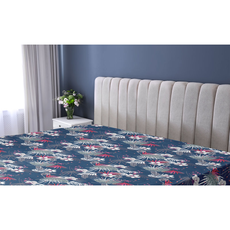 Drap-housse Ambesonne Hibiscus, Drap-housse de taille simple