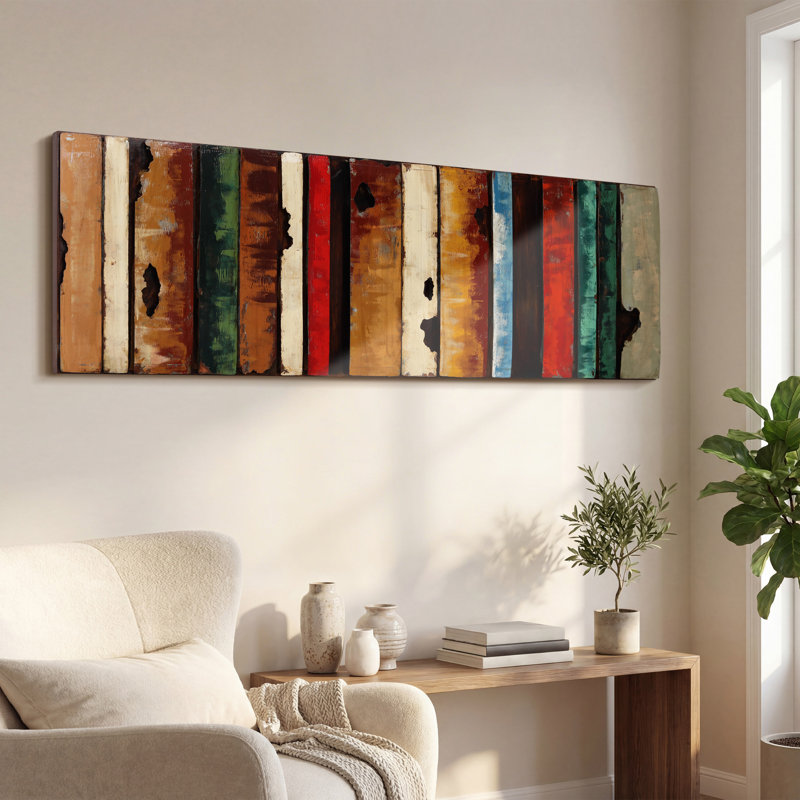 "Rustic Flow 1", décoration murale dimensionnelle en fer mixte