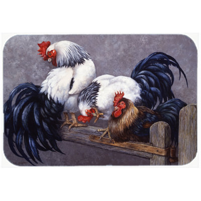 Caroline's Treasures Roosters Roosting Glass Cutting Board