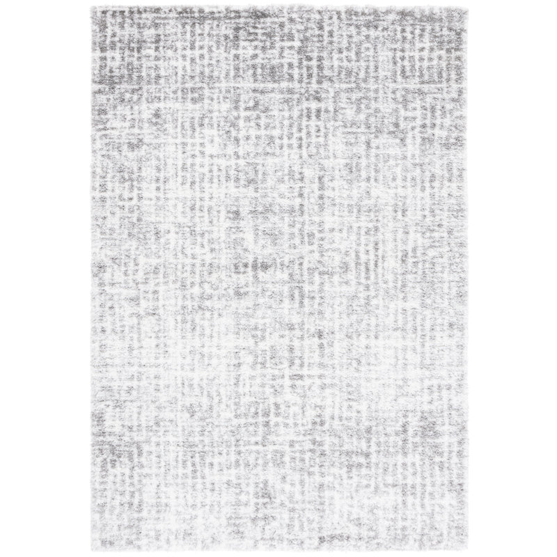 Tahoe 4' x 6' Gray and Ivory Shag Area Rug