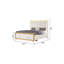 Grand lit capitonné de style contemporain avec finition en bois et or