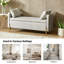 Louvenia 127cm Upholstered Flip Top Bench With Subdivided Storage and Toss Pillows-1919421953