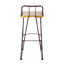 Ensemble de tabourets de bar durables en bois d'acacia et fer