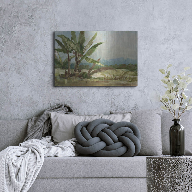 «Southern Palms 1» par Ethan Harper, art mural en métal, H 24 po x l 36 po