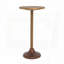 Table d'appoint mince en laiton avec plateau doré texturé et piédestal en bois - 11,8 po x 11,8 po x 24 po