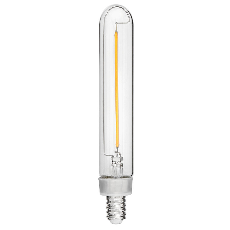 2 Watt (25 Watt Equivalent), T6 LED Dimmable Light Bulb, (2400K) E12/Candelabra Base