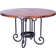 Curled Round Metal Base Dining Table