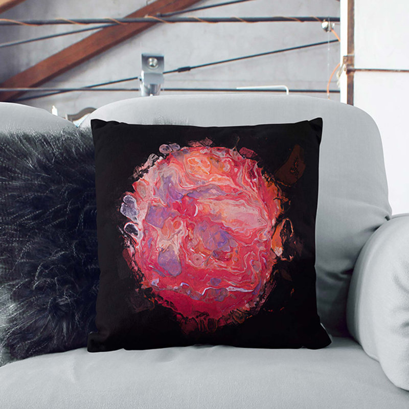 Abstract Square Cushion, Black, 55cm H x 55cm W x 20cm D