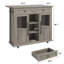 42" Farmhouse Kitchen Island Cart with Wood Top, Drop-Leaf & Locking Wheels – Mobile Storage with Drawer & Adjustable Shelves for Small Kitchens, grey