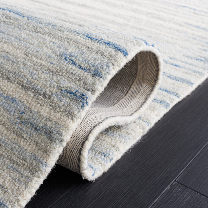 Abstract Hand Tufted Wool Abstract Rug, Round 6'