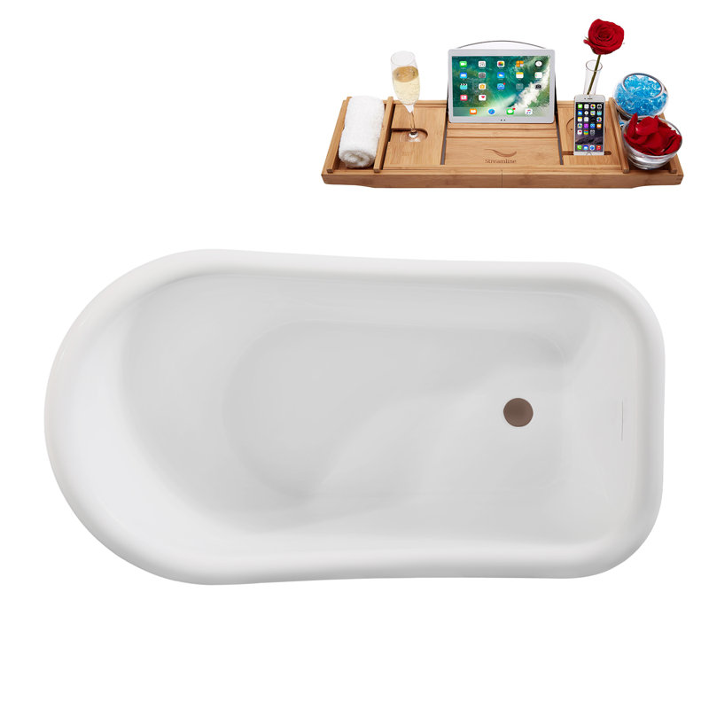 Baignoire autoportante 51 "avec drain interne Streamline, Bronze huilé mat