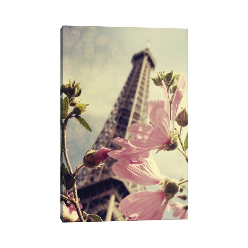 Paris Is Blooming 1 Piece Wrapped Canvas Wall Art, 66.04 cm H x 45.72 cm W x 1.91 cm D