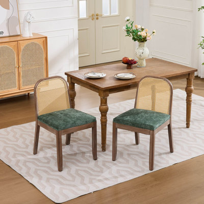 Chaises de salle à manger courbées sans accoudoirs (ensemble de 2)