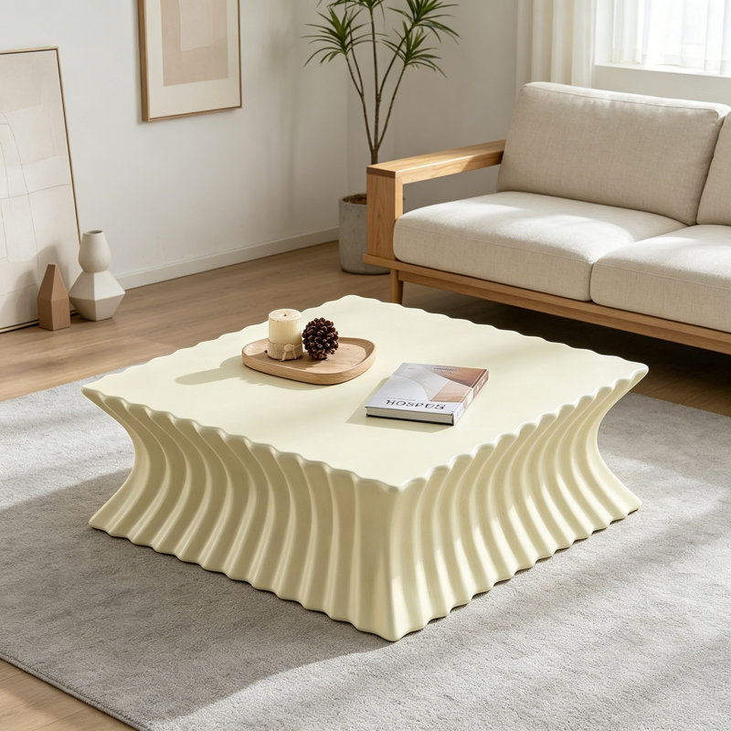 Table basse carrée avec base robuste