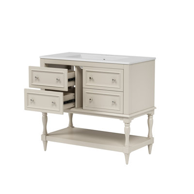 Free Standing Vanity Set with 4 Drawers