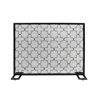 Black Brushed Silver Fireplace Partition - Add A Contemporary Flair To Your Home + Iron Screen Single Panel Design For