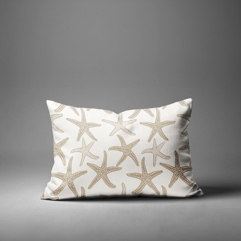 Barnon Reversible Throw Pillow, Beige, 14"H x 20"W