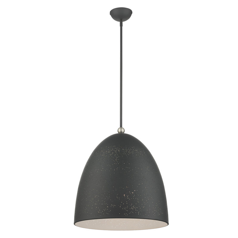 Luminaire suspendu en forme de dôme à 3 lumières Bastiana, Gris scandinave