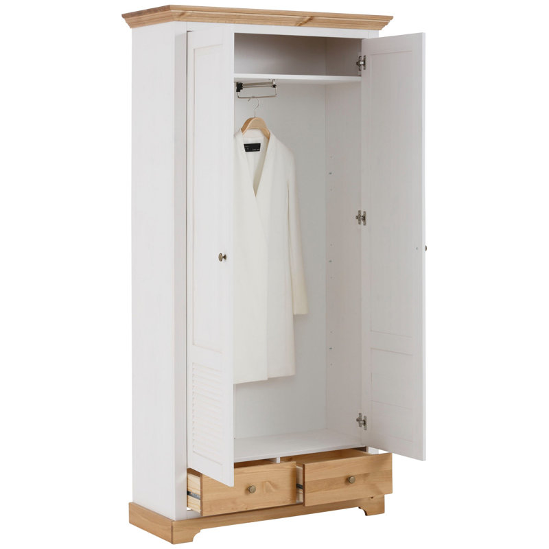 2 Door Wardrobe, White