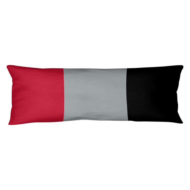 Oreiller de corps en polyester Atlanta, Rouge / Gris / Noir, NFL Stripes Football