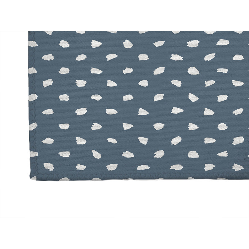 Splat Point Charcoal Kids Play Mat, Blue, Rectangle 2' x 3'