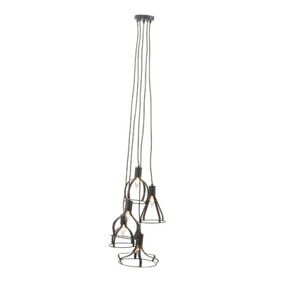 Luminaire suspendu géométrique 5 lumières grappe Comer