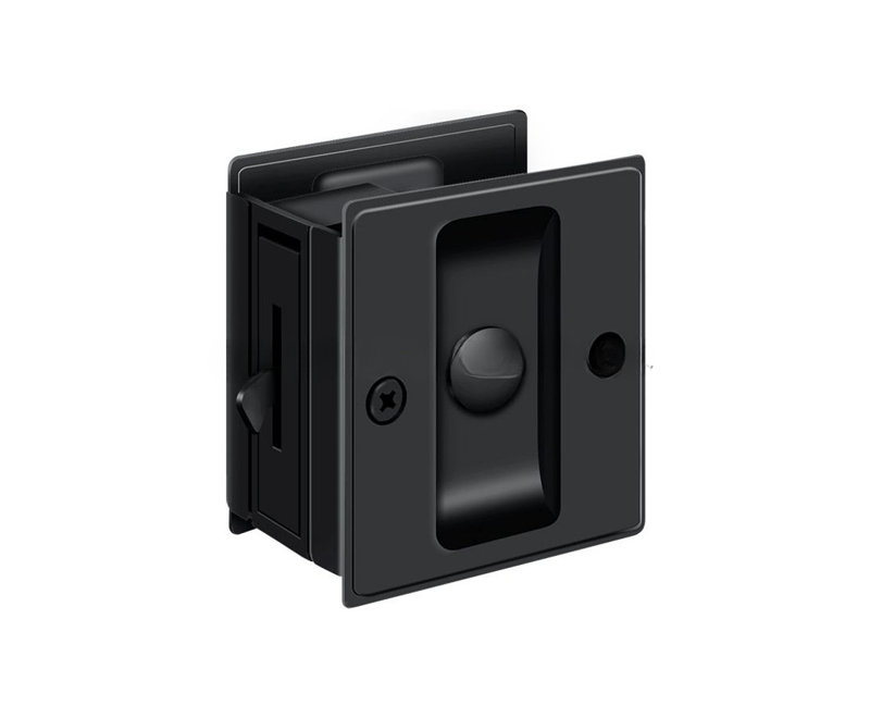 Serrure de poche Deltana SDL25U19, peinture d'intimité 2 1/2 po x 2 3/4 po noir, Peinture noire