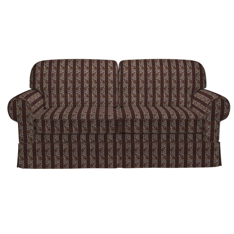 Tissu rayé brodé, Brun / Vert