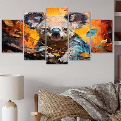 Koala Koalas Serenity Collage I - Animals Wall Art Print - 5 Panels