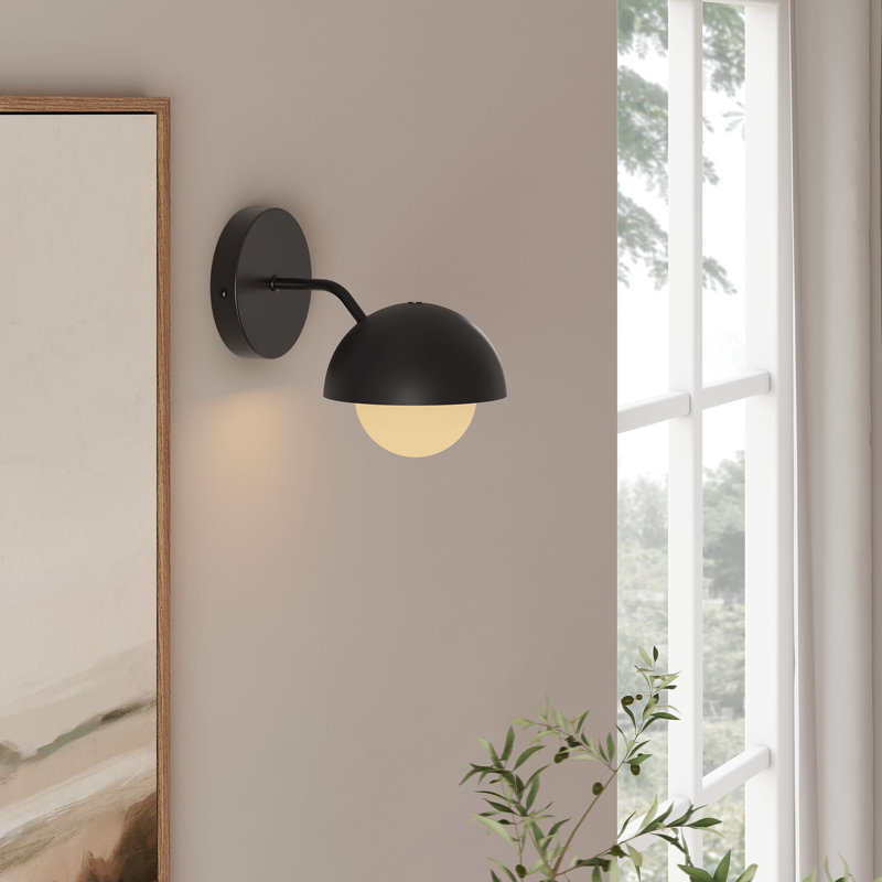 Applique murale en laiton Eclipse Globe, Noir satiné
