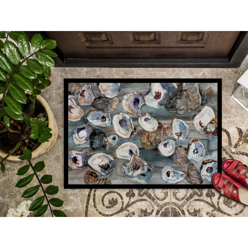 Tapis d'extérieur Rhiannan Bunch of Oysters, Rectangle 1 pi 6 po x 2 pi 3 po