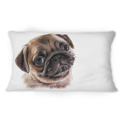 Portrait of a Pug - coussin décoratif traditionnel imprimé