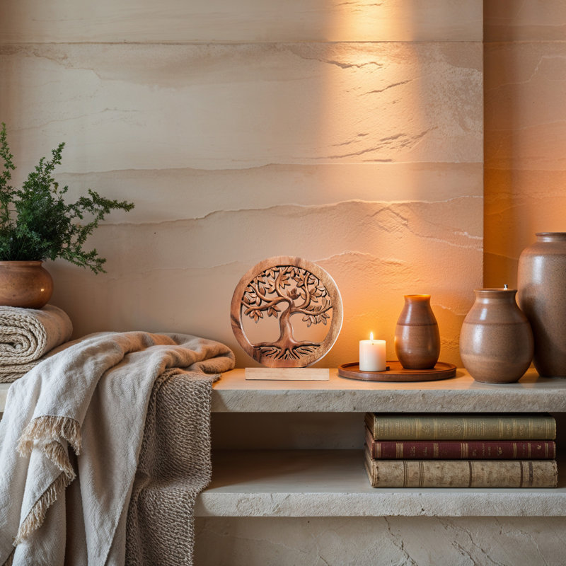 Wooden Handmade Libarid Tree of Life Sculpture Symbol of Strength and Unity Wooden Sculpture for Home and Christmas Decor