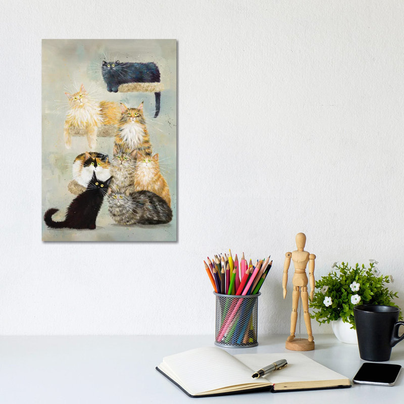 Les chats Haynes - Estampe numérique sur toile tendue avec châssis