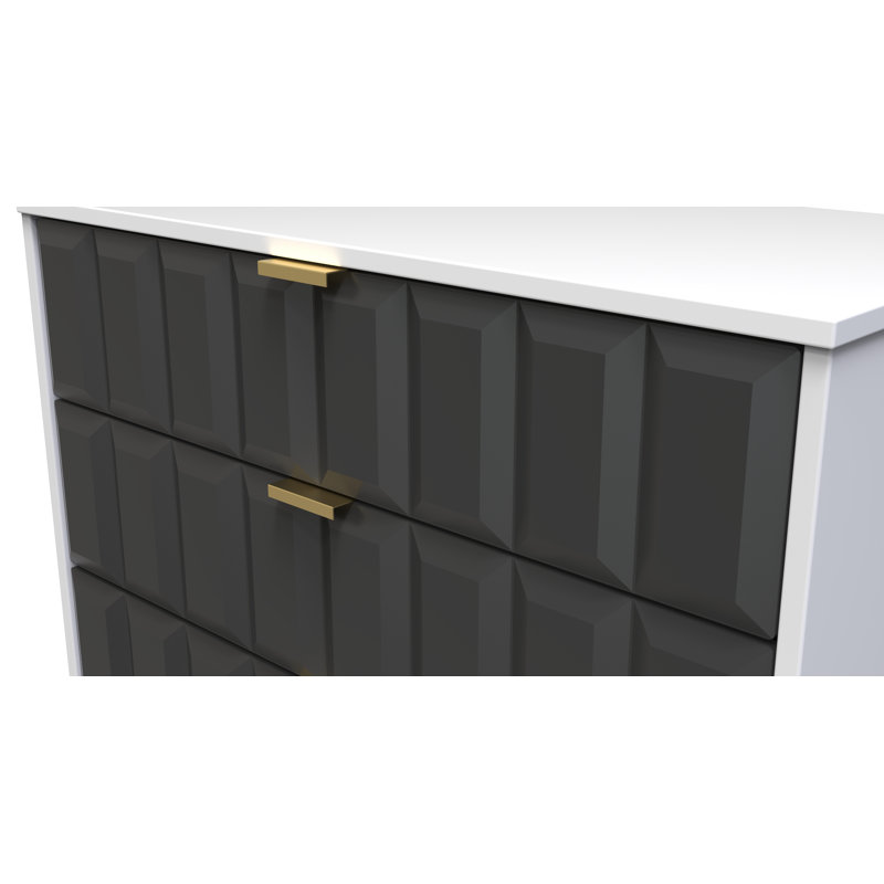 Allem 77cm W 3 - Drawer Chest of Drawers, Graphite/White