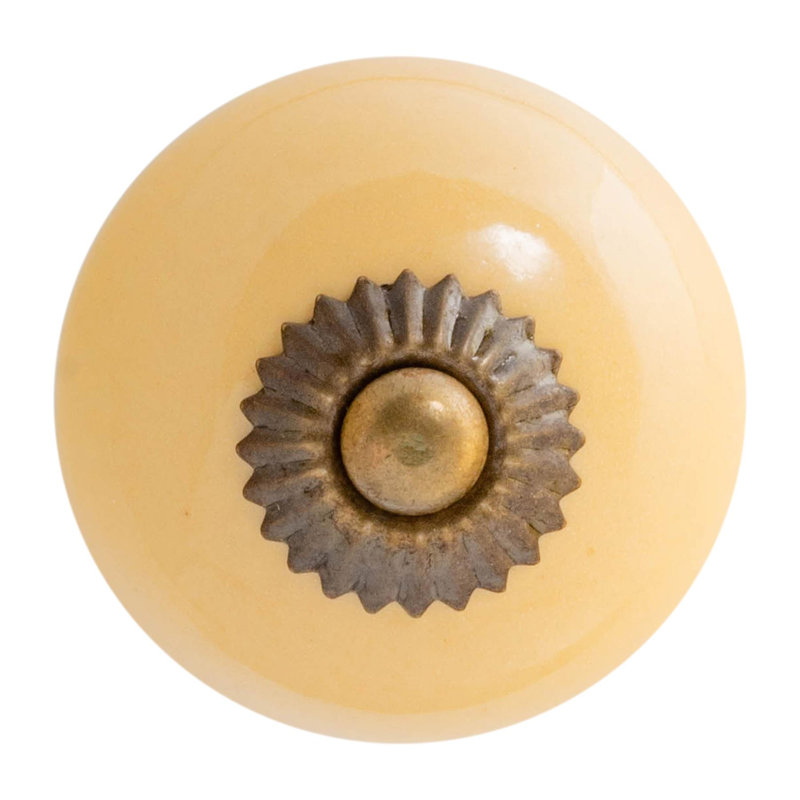 Nicola Spring - Round Ceramic Cabinet Knob, Yellow