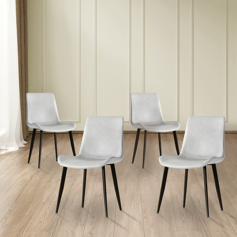 Ensemble de chaises de salle à manger de 4 pièces avec pieds en acier, Gris